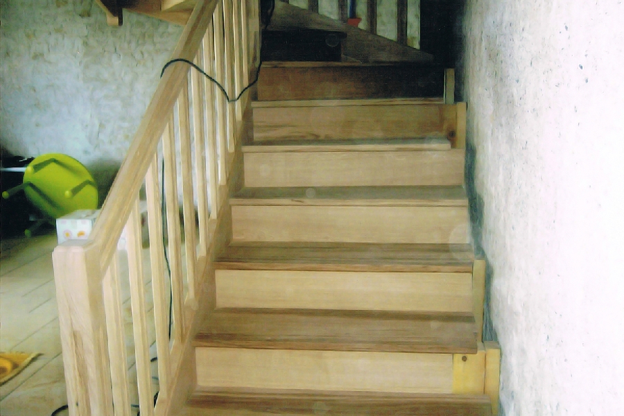 Escalier 3 quarts tournants en Bois